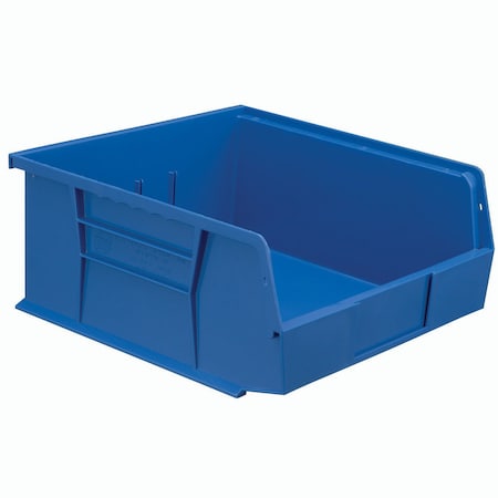Blue Hang & Stack Storage Bin, Plastic, Blue, 5 in H, 11 in W QUS235BL**
